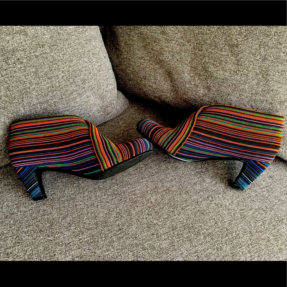United Nude Fold Low Heel Ankle Bootie Multi Color Size 37 US 6.5